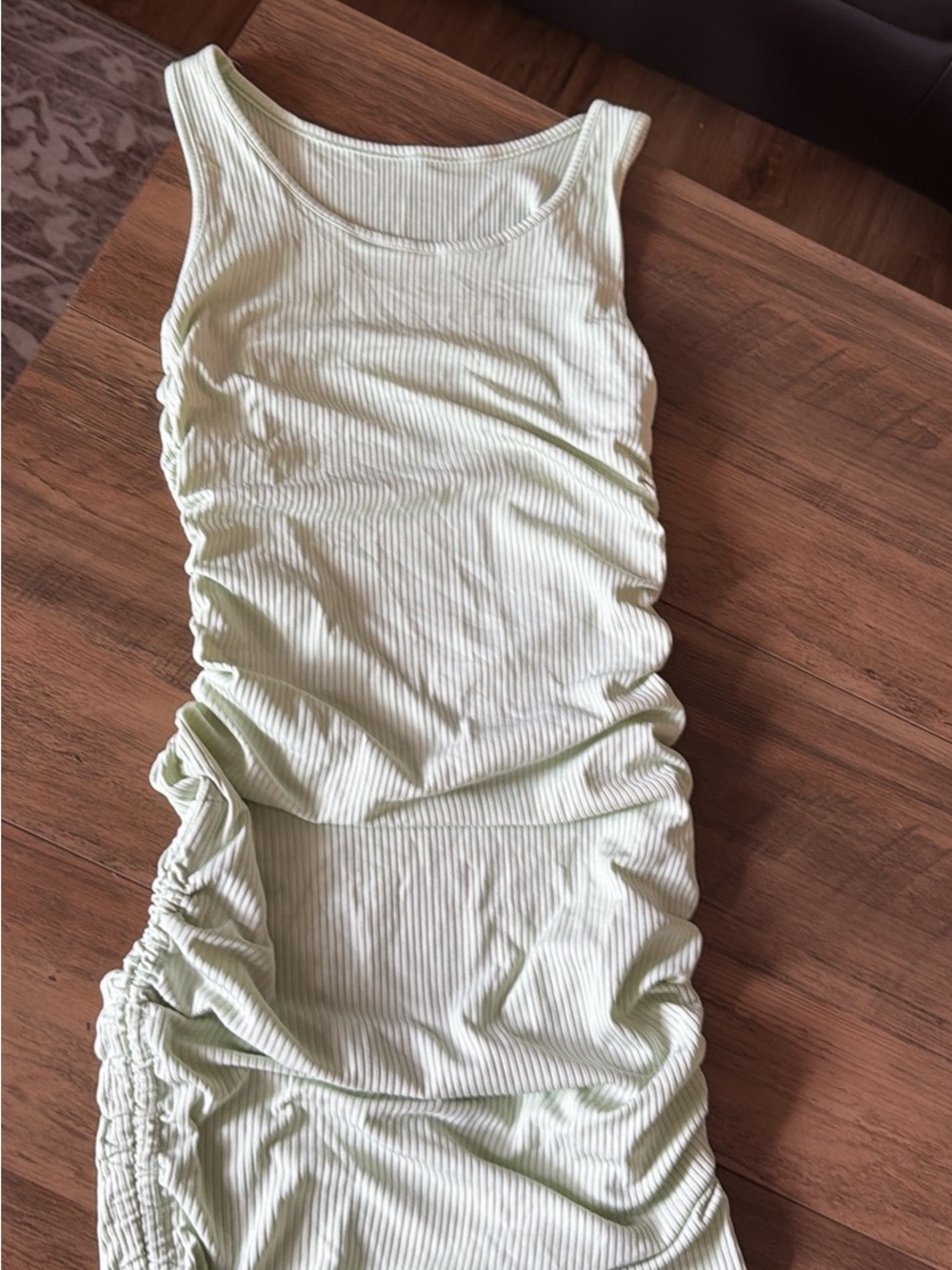 ROMWE Light Green Ribbed Tank Dress
